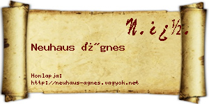 Neuhaus Ágnes névjegykártya